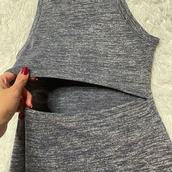 Wilfred Free Aritzia Yasmin Cut Out Dress Size Small Grey Bodycon Summer Stretch - Picture 9 of 13
